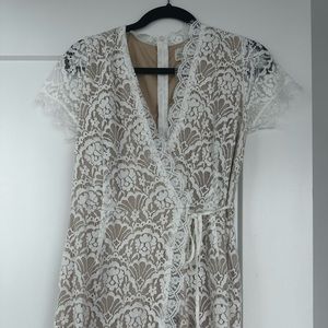 Vici collection romper with lace detail